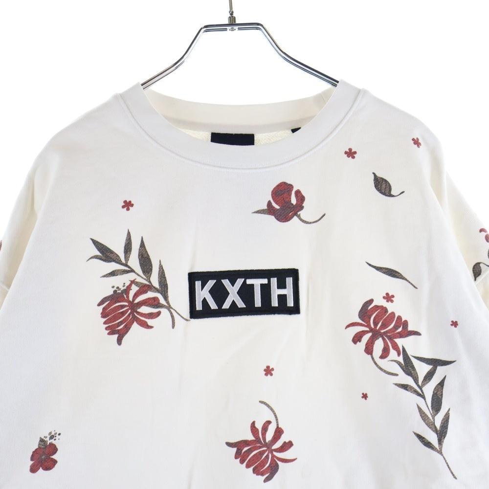 KITH(キス) ボックスロゴ フローラル クルーネック スウェット トレーナー ホワイト KH2703