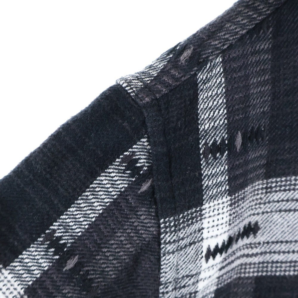 SUPREME(シュプリーム) 18AW Hooded Jacquard Flannel Shirt フーデッド ジャカード フランネル 長袖 シャツ ブラック