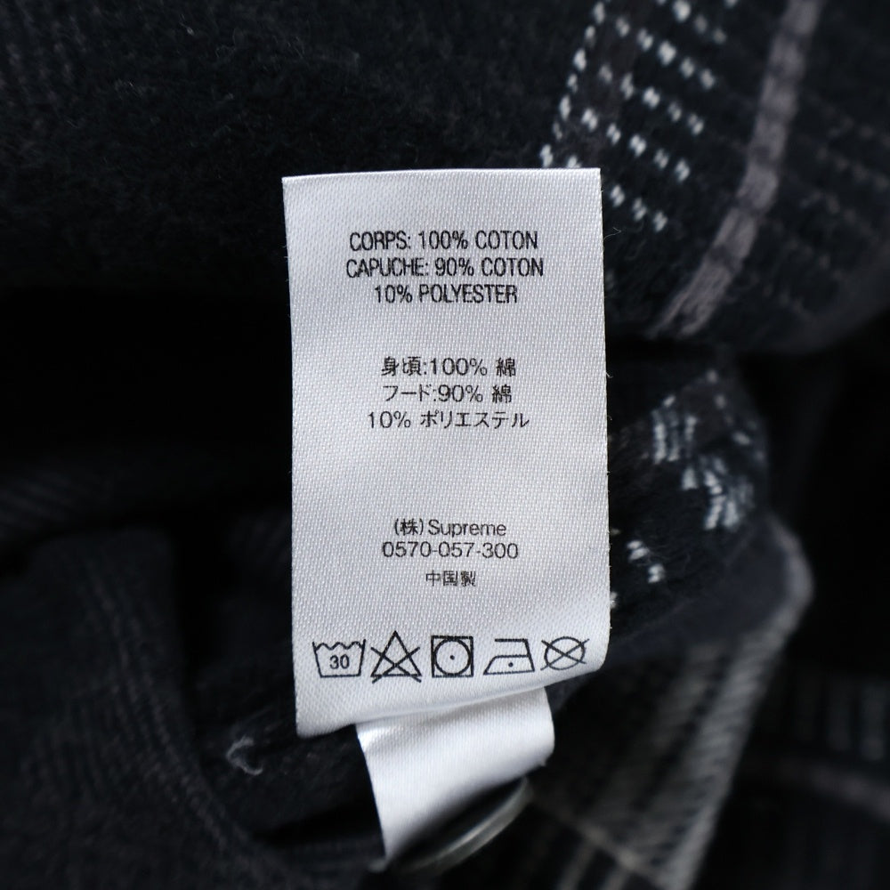 SUPREME(シュプリーム) 18AW Hooded Jacquard Flannel Shirt フーデッド ジャカード フランネル 長袖 シャツ ブラック