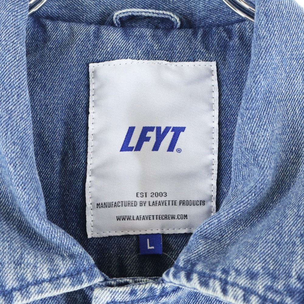 LFYT(エルエフワイティー) 20AW LF LOGO WASHED DENIM COACH JACKET ロゴ ウォッシュド デニム コーチ ジャケット インディゴ LA201003