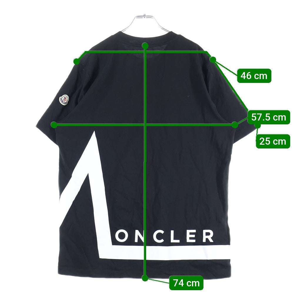 MONCLER(モンクレール) 21SS 両面プリントデザイン アームロゴ クルーネック カットソー 半袖Tシャツ ブラック H20918C00001