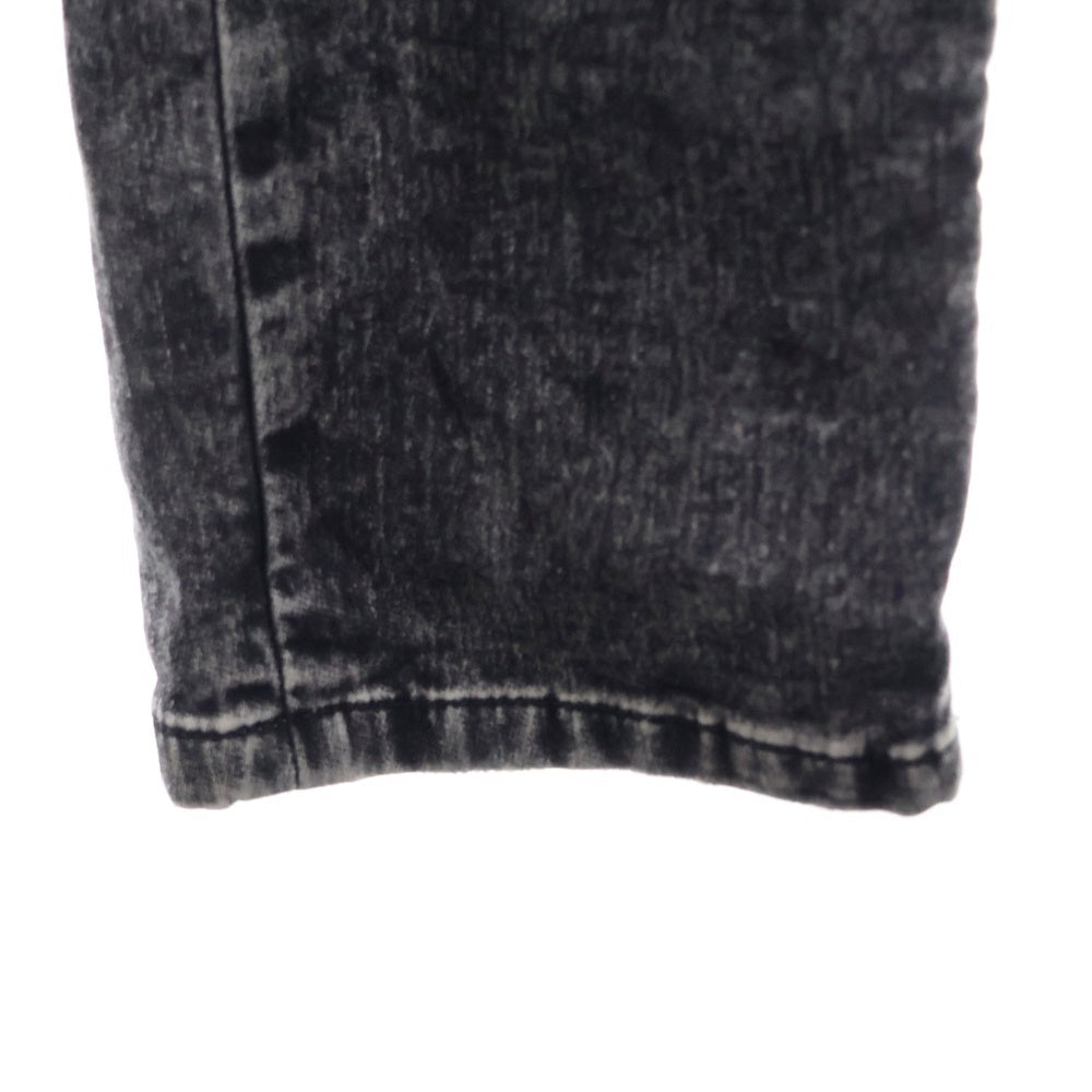 DIESEL(ディーゼル) ブレイブマンロゴ クラッシュ加工 ドローストリング ジップアップ デニムパンツ ブラック