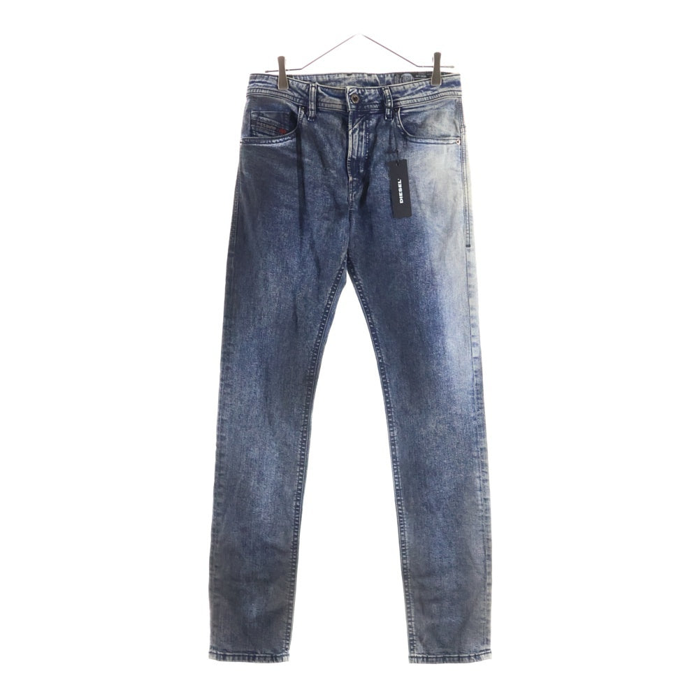 DIESEL(ディーゼル) ブレイブマンロゴ クラッシュ加工 マルチポケット ジップアップ デニムパンツ インディゴ