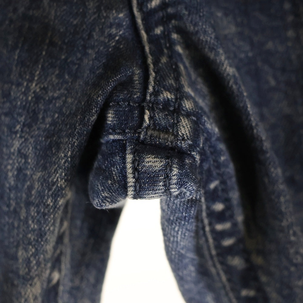 DIESEL(ディーゼル) ブレイブマンロゴ クラッシュ加工 マルチポケット ジップアップ デニムパンツ インディゴ