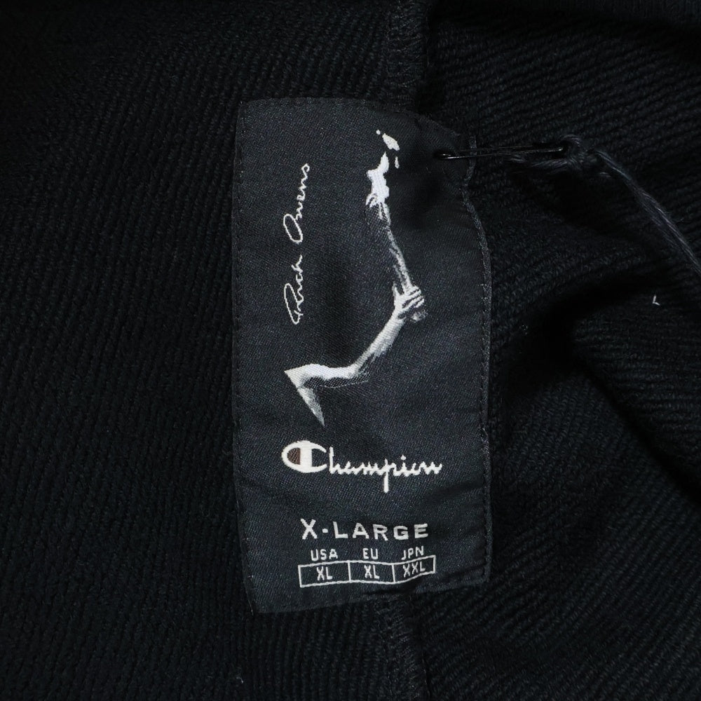 Rick Owens(リックオウエンス) 24SS ×Champion Jumbo Windbreaker チャンピオン ジャンボ スウェット ジップアップジャケット ブラック CM01D0467-CHFE
