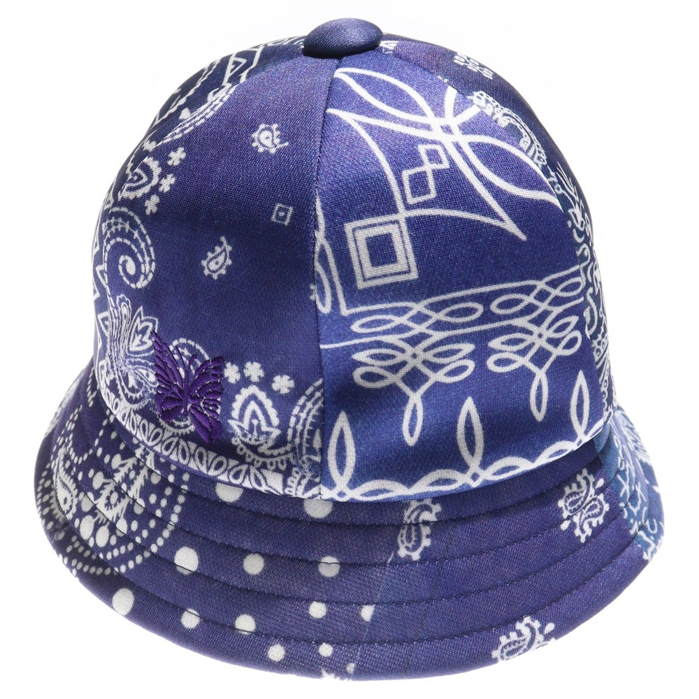 Needles(ニードルス) ×MIYAGIHIDETAKA ミヤギヒデタカ バンダナ柄 フロントロゴデザイン バケットハット 帽子 ブルー