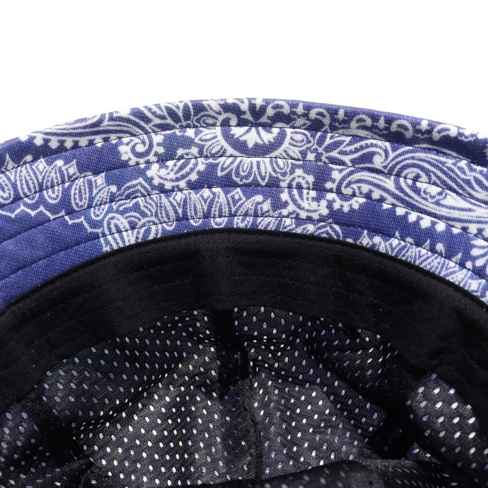 Needles(ニードルス) ×MIYAGIHIDETAKA ミヤギヒデタカ バンダナ柄 フロントロゴデザイン バケットハット 帽子 ブルー