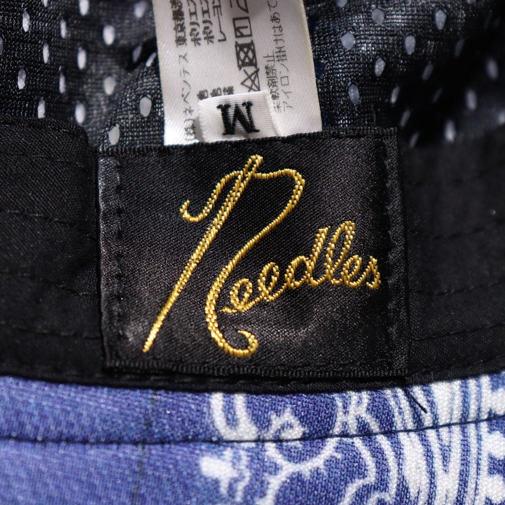 Needles(ニードルス) ×MIYAGIHIDETAKA ミヤギヒデタカ バンダナ柄 フロントロゴデザイン バケットハット 帽子 ブルー