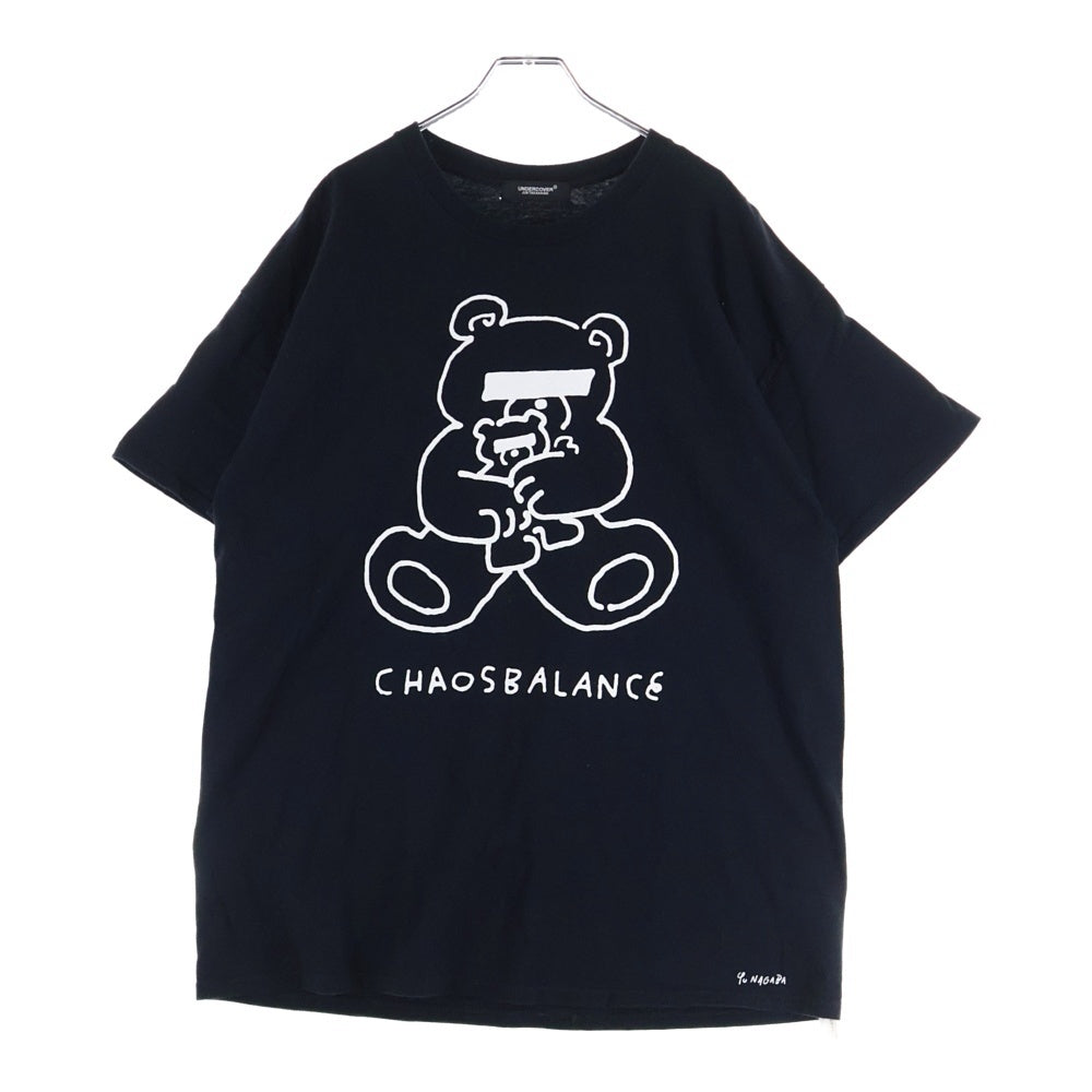 UNDERCOVER(アンダーカバー) ×Yu Nagaba 長場雄 BEAR MASK TEE フロントロゴデザイン クルーネック カットソー 半袖Tシャツ ブラック UCIE9813-2