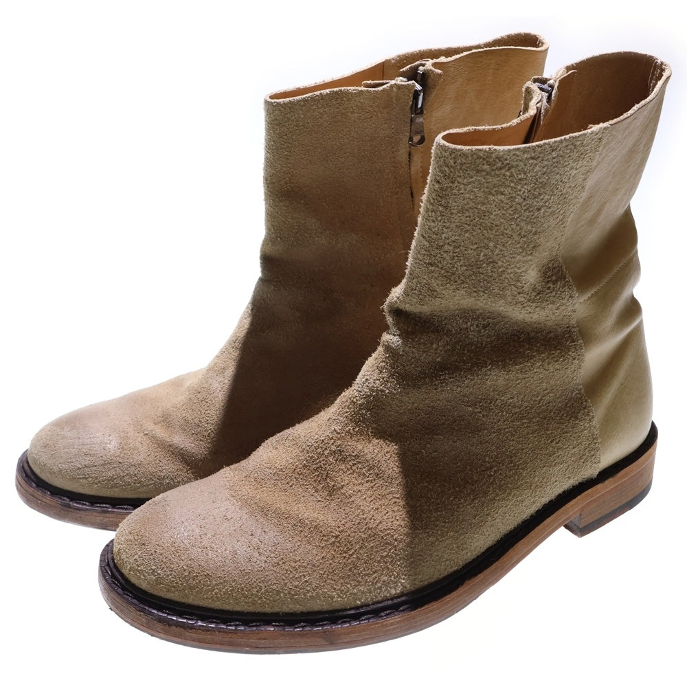 Acne Studios(アクネ ストゥディオズ) ロゴデザイン金具 サイドジップ スエード ショートブーツ ブラウン