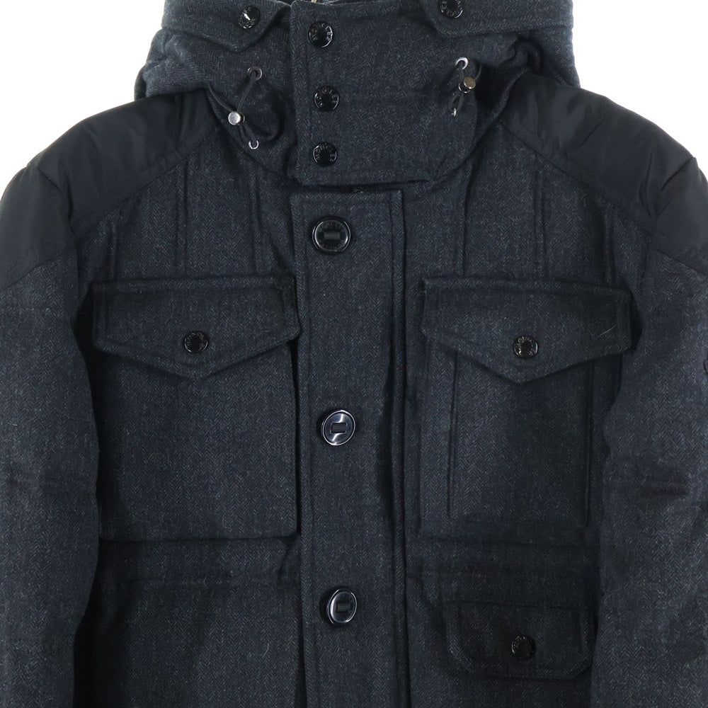 MONCLER(モンクレール) HUGO マルチボケット ウール フーデッド ダウンジャケット ダークグレー 920-091-41367-50