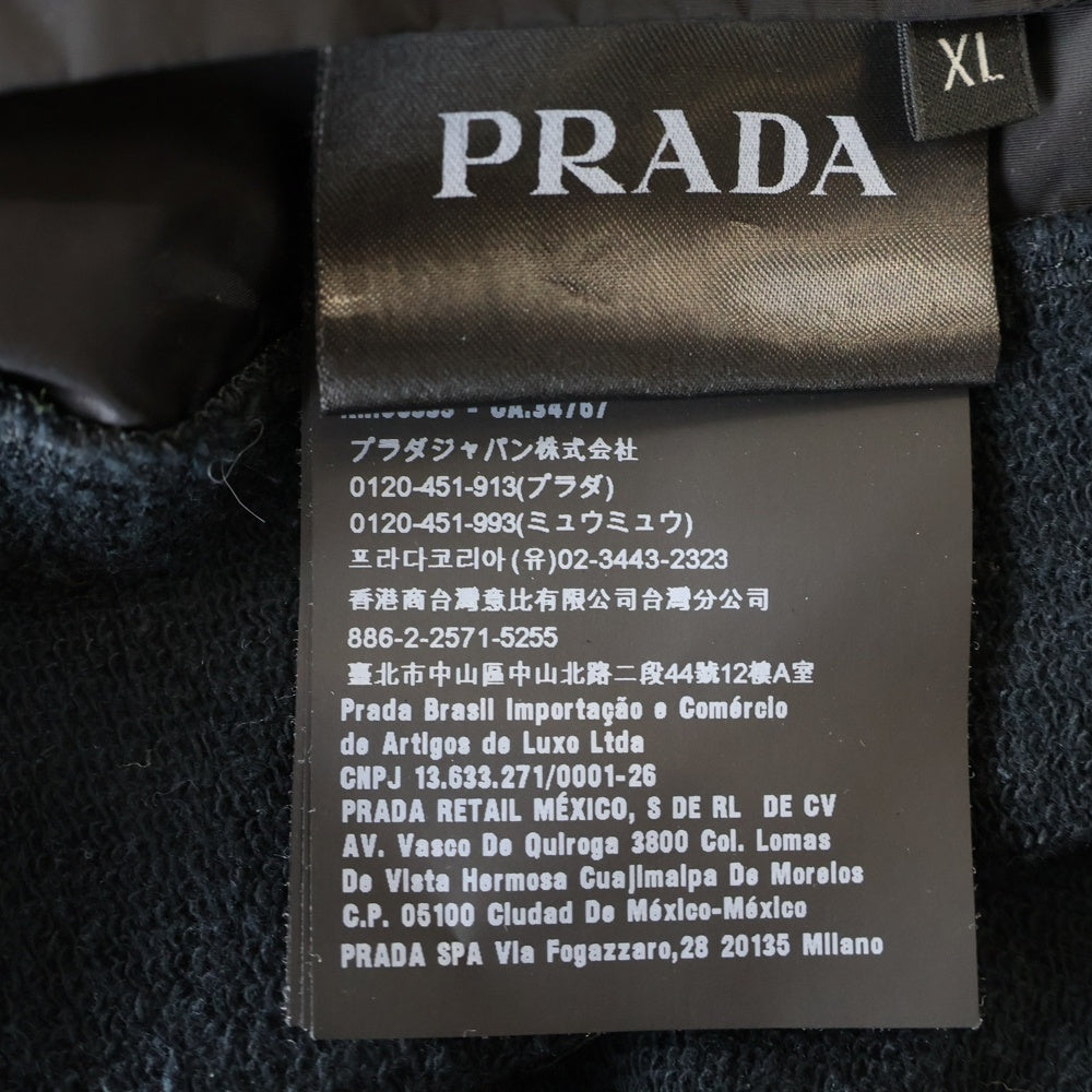 PRADA(プラダ) 19SS スウェット 切替 ナイロン ジップアップ ジャケット ブラック SJC568 R191