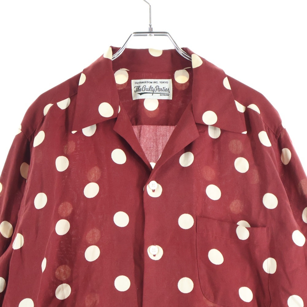 WACKO MARIA(ワコマリア) 23SS DOTS HAWAIIAN SHIRT L/S ドット柄 胸ポケット オープンカラー ハワイアン長袖シャツ レッド 23SSE-WMS-HI03