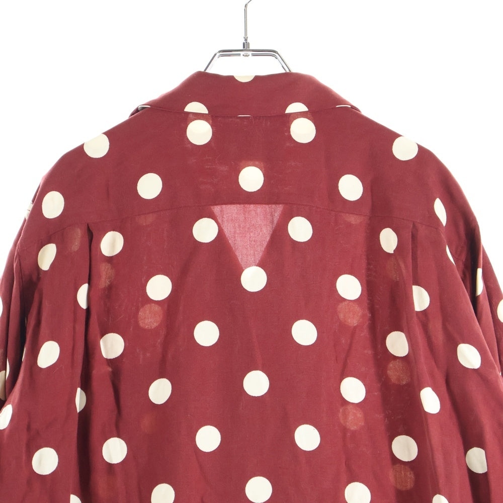 WACKO MARIA(ワコマリア) 23SS DOTS HAWAIIAN SHIRT L/S ドット柄 胸ポケット オープンカラー ハワイアン長袖シャツ レッド 23SSE-WMS-HI03