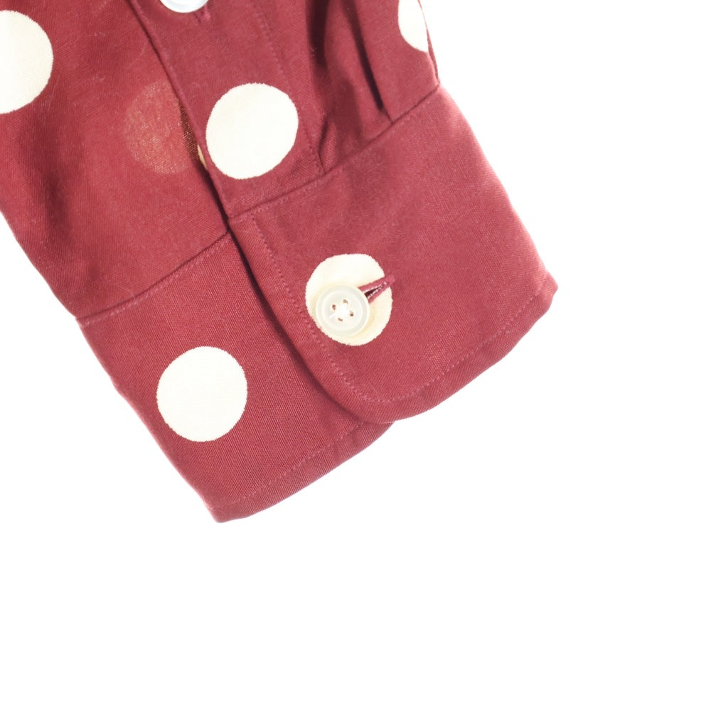 WACKO MARIA(ワコマリア) 23SS DOTS HAWAIIAN SHIRT L/S ドット柄 胸ポケット オープンカラー ハワイアン長袖シャツ レッド 23SSE-WMS-HI03
