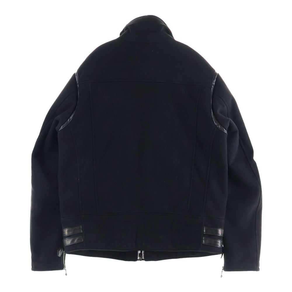 NEIGHBORHOOD(ネイバーフッド) 19AW RIDERS FM E-JKT マルチポケット ベルト付き ロゴデザインジップアップ ムートンライダースジャケット ブラック 192PPNH-JKM06