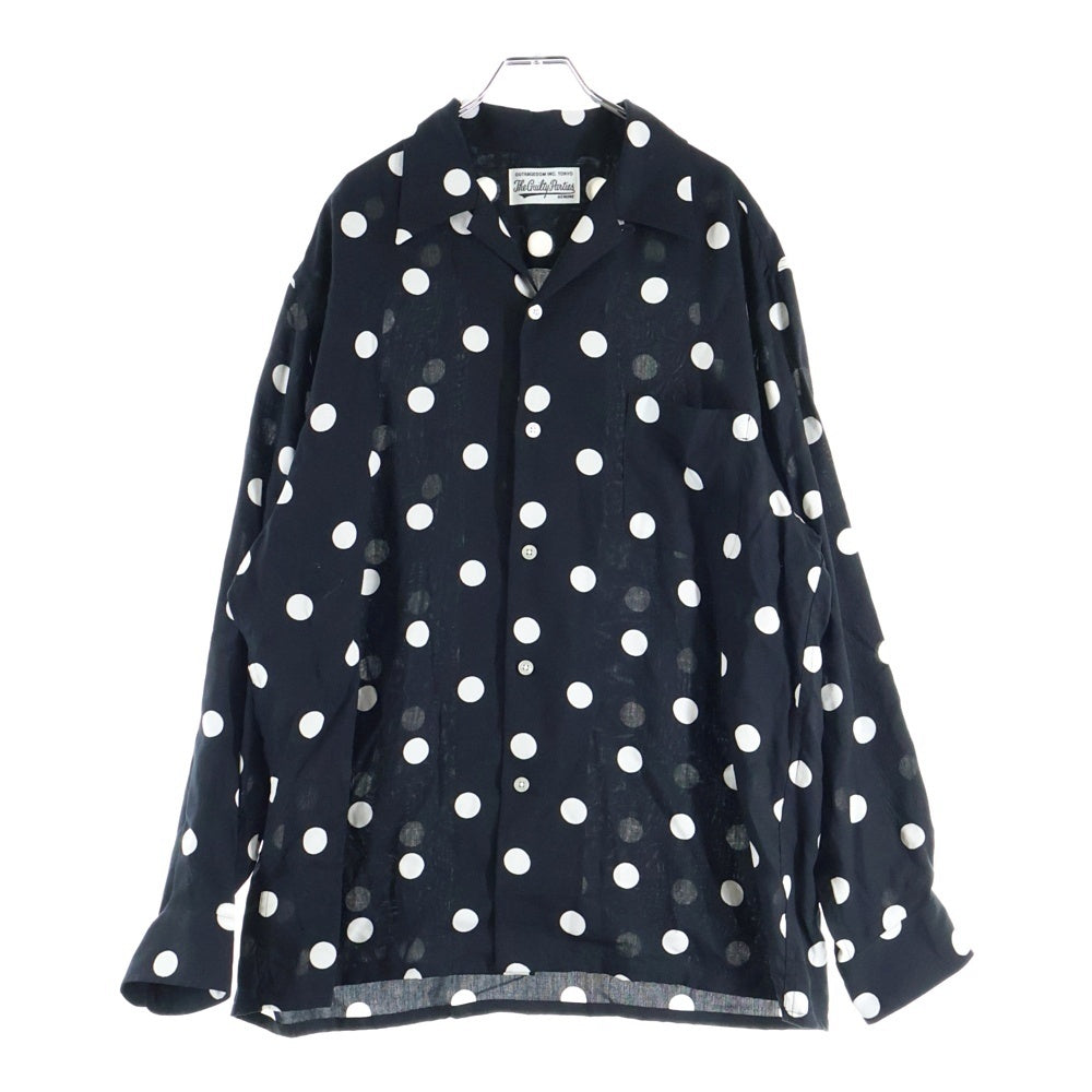 WACKO MARIA(ワコマリア) 20SS DOTS HAWAIIAN SHIRT L/S ドット柄 胸ポケット オープンカラー ハワイアン長袖シャツ ブラック 20SSE-WMS-HI05