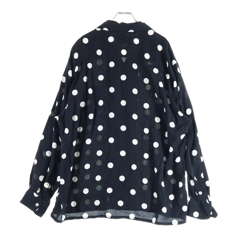 WACKO MARIA(ワコマリア) 20SS DOTS HAWAIIAN SHIRT L/S ドット柄 胸ポケット オープンカラー ハワイアン長袖シャツ ブラック 20SSE-WMS-HI05
