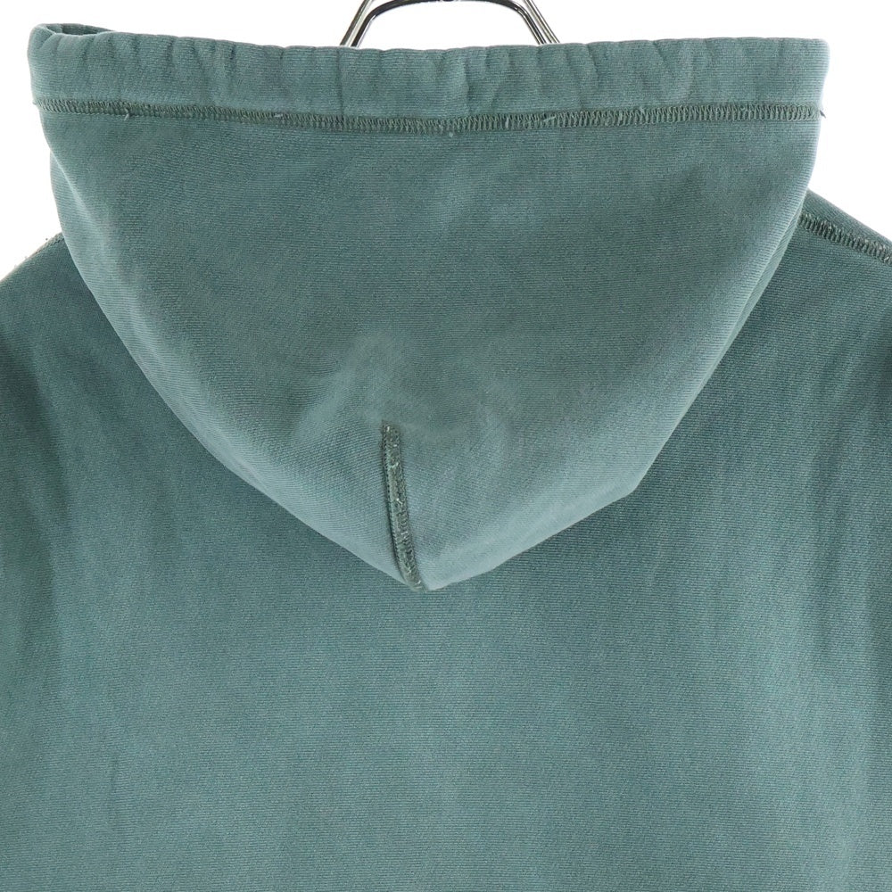 RRL(ダブルアールエル) ダメージ加工 カンガルーポケット ドローストリング フーデッド スウェット パーカー グリーン