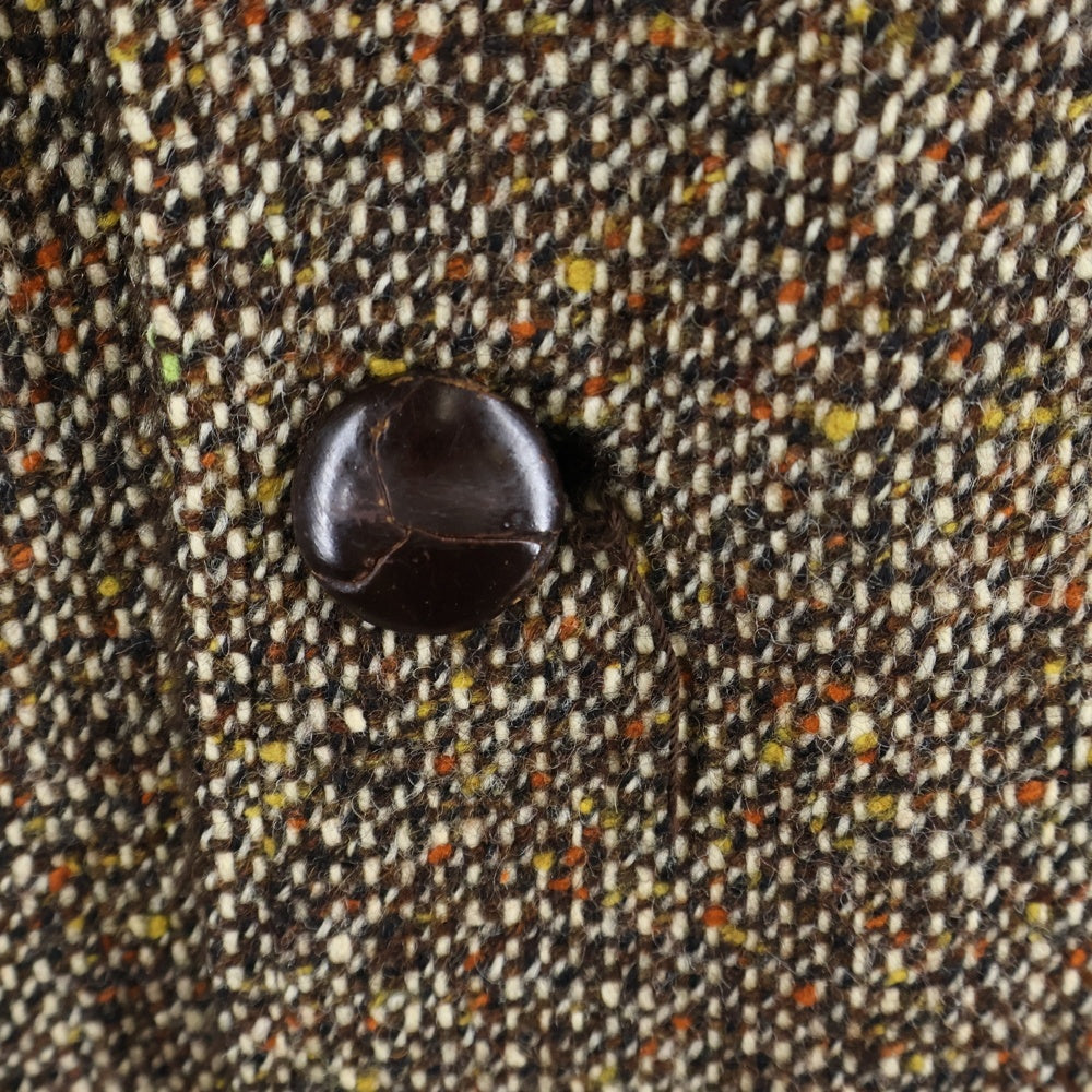 PENDLETON(ペンドルトン) 80-90S ウール くるみボタン ファー テーラードジャケット ブラウン