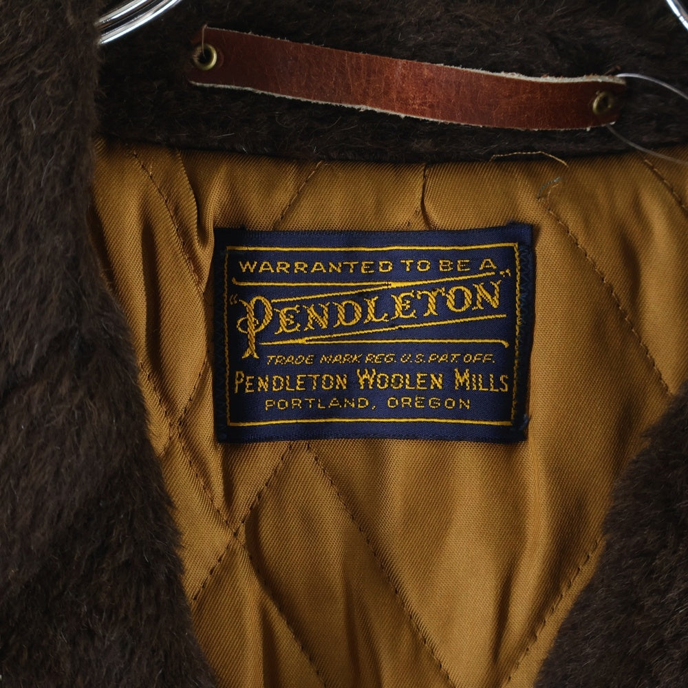 PENDLETON(ペンドルトン) 80-90S ウール くるみボタン ファー テーラードジャケット ブラウン