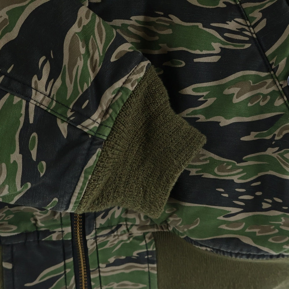 ALPHA INDUSTRIES(アルファ インダストリーズ) タイガーカモ柄 バックエンブロイダリー MA-1 ミリタリー フライトジャケット カーキ
