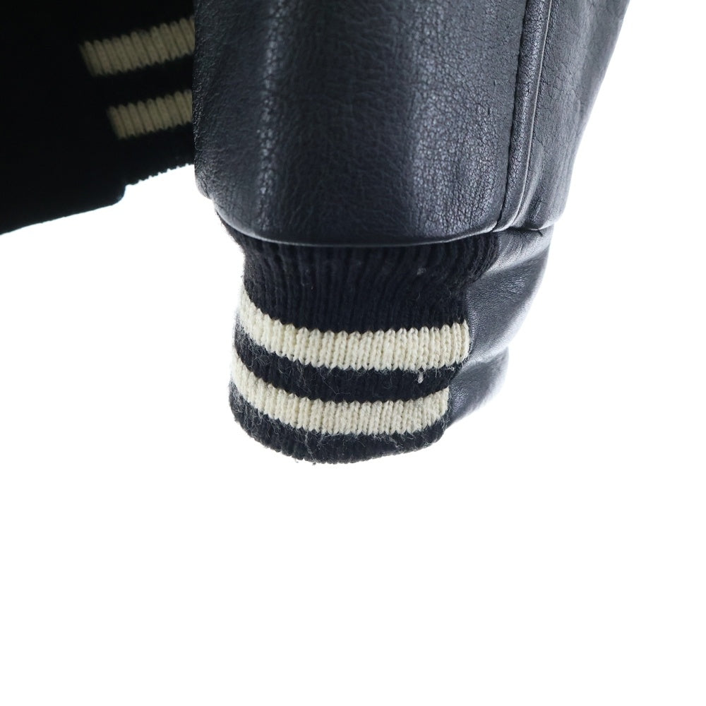 Kent(ケント) アームレザー バーシティ スタジアム ジャケット ブラック KJW‐16504