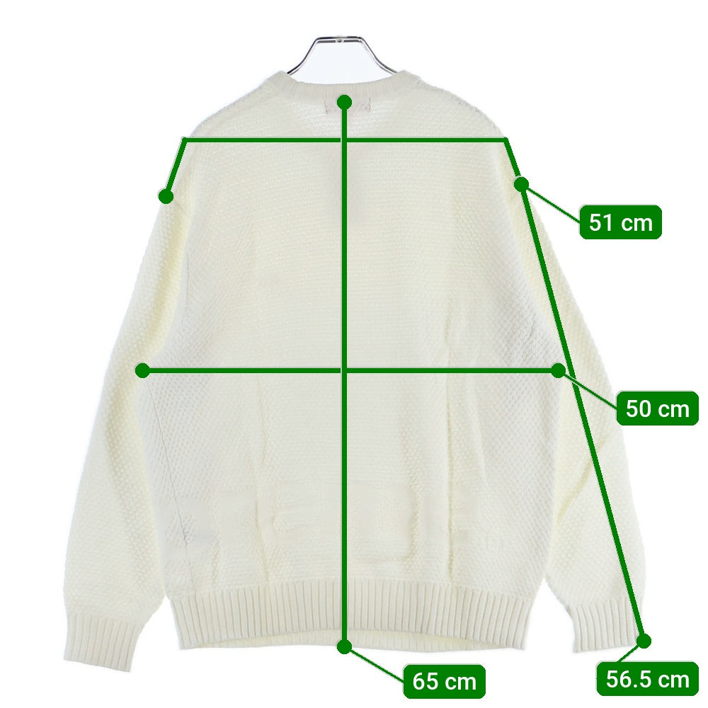 SUPREME(シュプリーム) 20AW Textured Small Box Sweater テクスチャード スモールボックスロゴ クルーネックニットセーター ホワイト