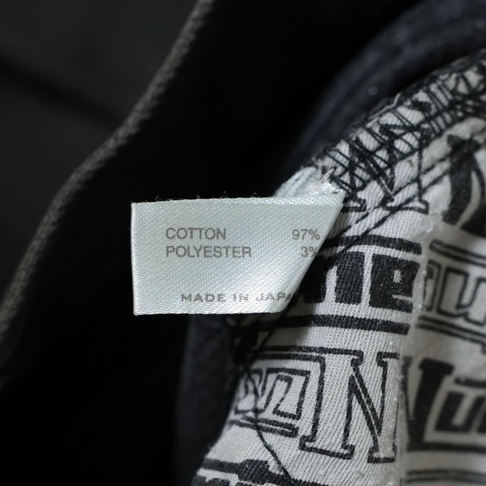 NUMBER (N)INE(ナンバーナイン) 裾カットオフデザイン コットンポリ ボタンフライ スリム デニムパンツ ブラック