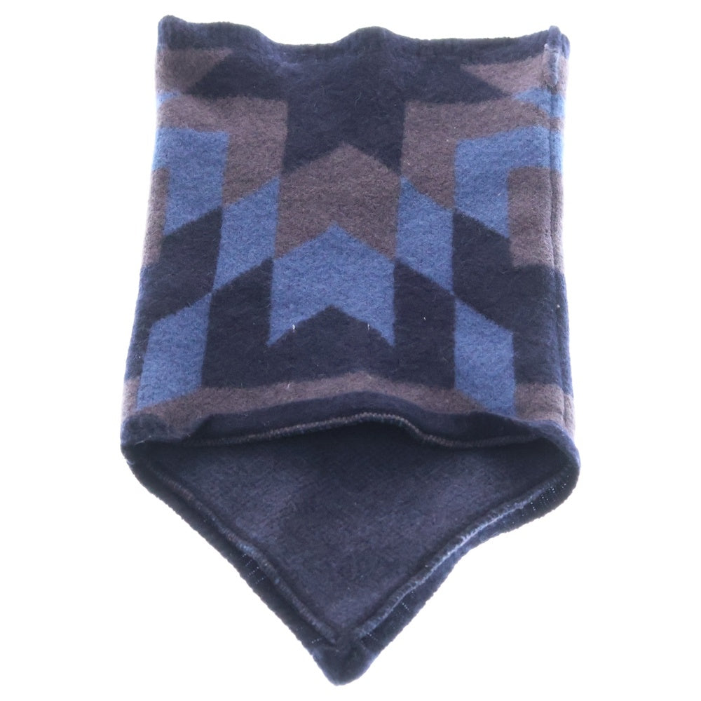 TAKAHIROMIYASHITA The SoloIst.(タカヒロミヤシタザソロイスト) 総柄 ウール ネックウォーマー ネイビー/ブルー sk.0005AW19