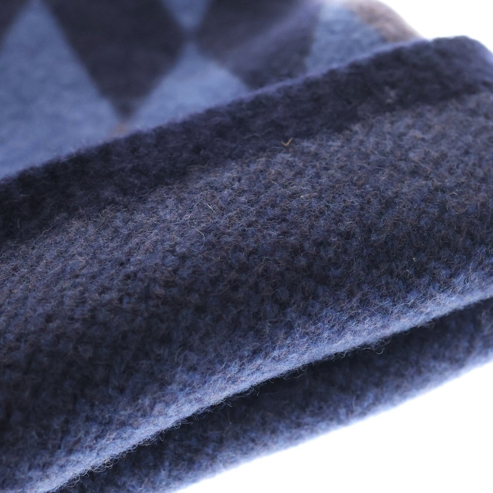 TAKAHIROMIYASHITA The SoloIst.(タカヒロミヤシタザソロイスト) 総柄 ウール ネックウォーマー ネイビー/ブルー sk.0005AW19