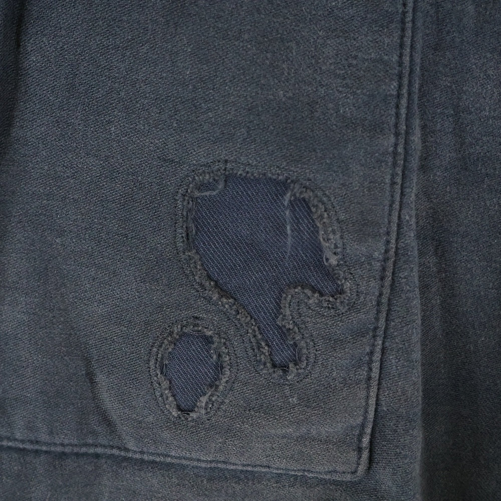 NUMBER (N)INE(ナンバーナイン) 02SS ARCHIVE MODERN AGE期 モダンエイジ期 ダメージ加工 カットオフ コットンショーツ ハーフパンツ ブラック