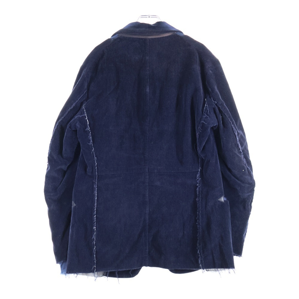 TAKAHIROMIYASHITA The SoloIst.(タカヒロミヤシタザソロイスト) SHAWL COLLAR 1-B JACKET ショールカラー カシミアコーデュロイ カットオフ 1B テーラードジャケット ネイビー sg.0151b