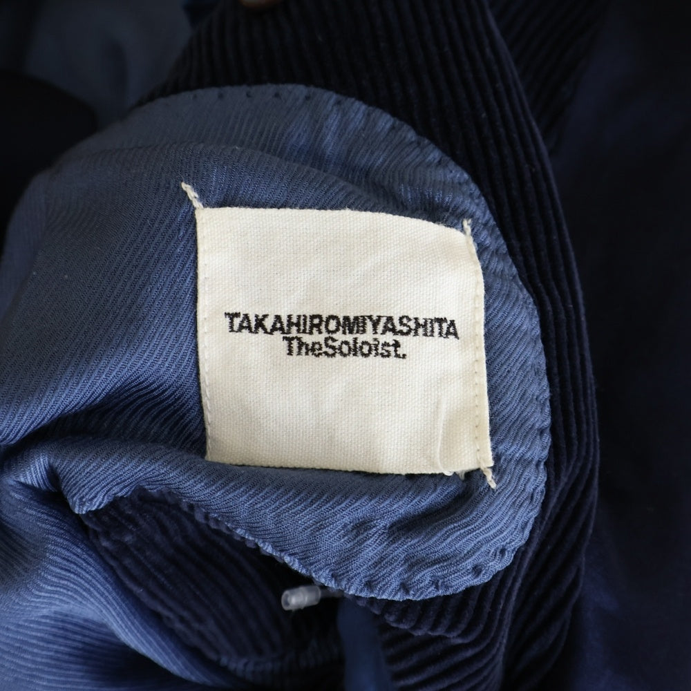 TAKAHIROMIYASHITA The SoloIst.(タカヒロミヤシタザソロイスト) SHAWL COLLAR 1-B JACKET ショールカラー カシミアコーデュロイ カットオフ 1B テーラードジャケット ネイビー sg.0151b