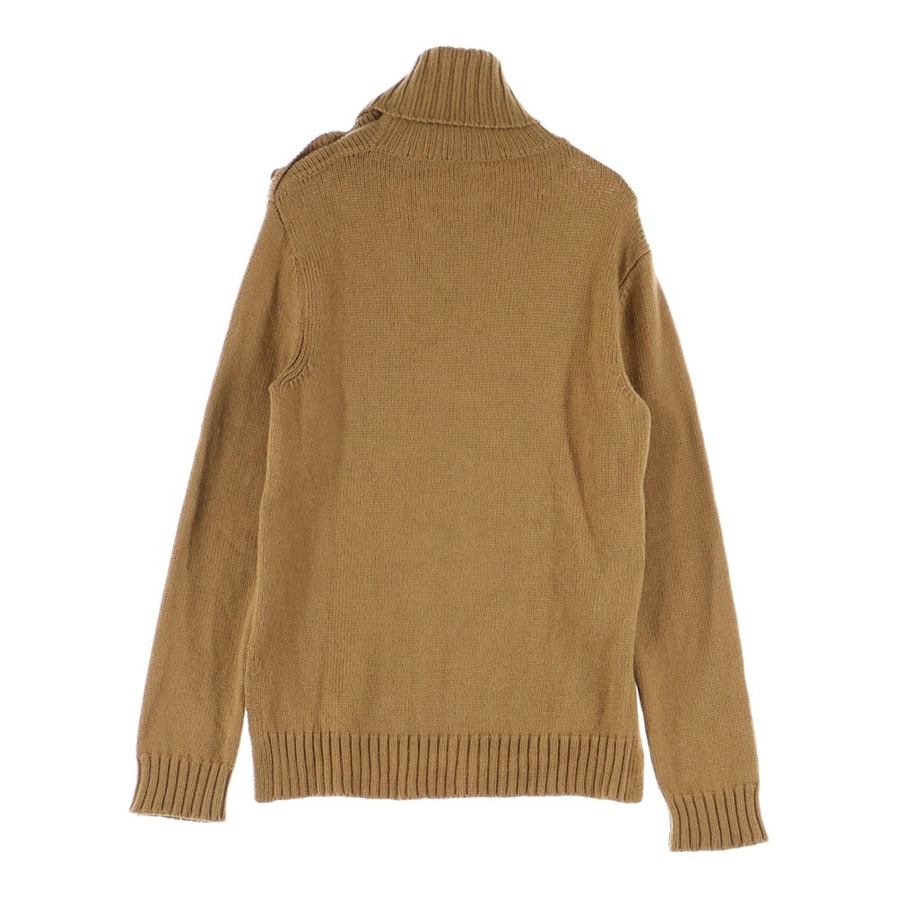 TAKAHIROMIYASHITA The SoloIst.(タカヒロミヤシタザソロイスト) 13AW ボタンアップタートルネック ウールニット セーター ブラウン sg.0030
