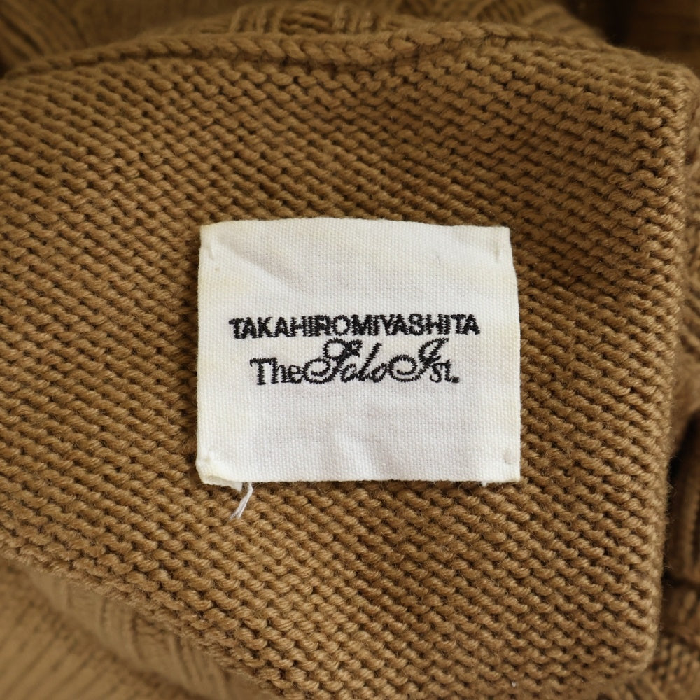 TAKAHIROMIYASHITA The SoloIst.(タカヒロミヤシタザソロイスト) 13AW ボタンアップタートルネック ウールニット セーター ブラウン sg.0030