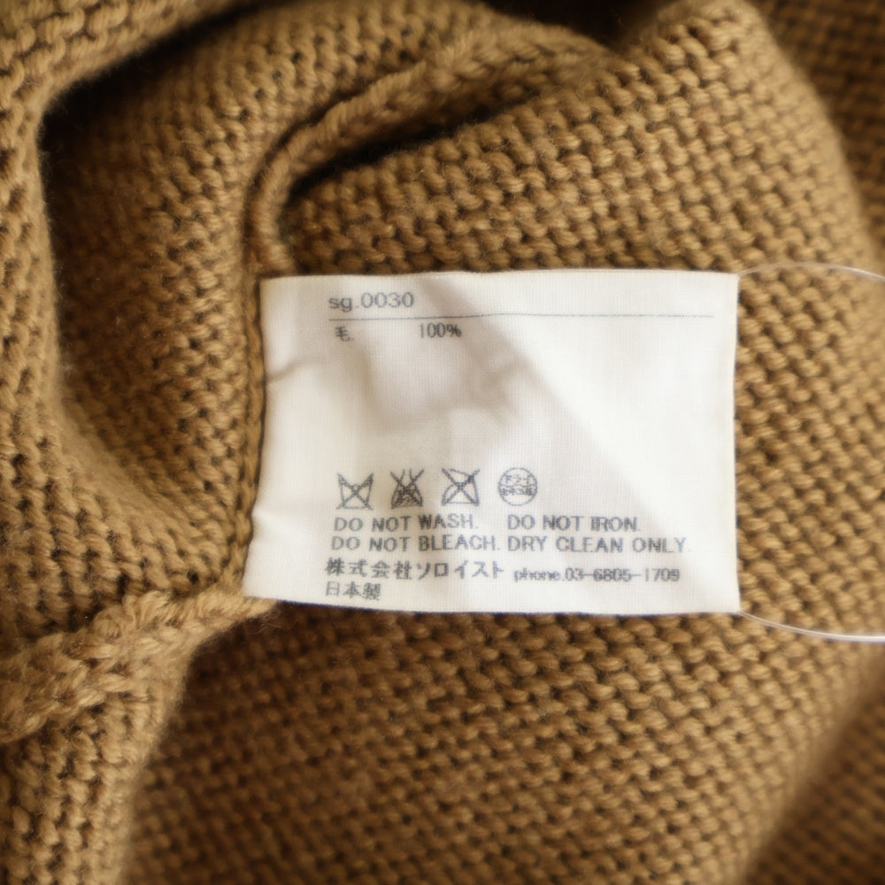 TAKAHIROMIYASHITA The SoloIst.(タカヒロミヤシタザソロイスト) 13AW ボタンアップタートルネック ウールニット セーター ブラウン sg.0030