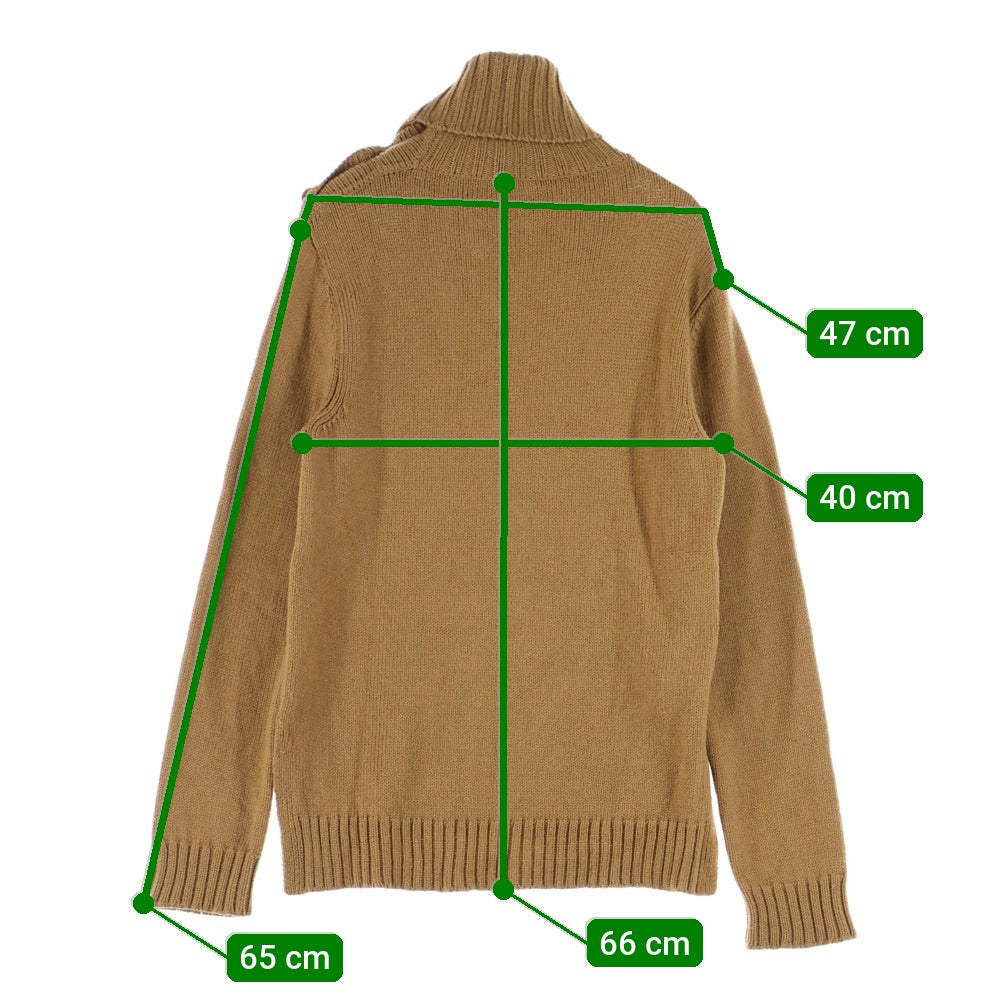 TAKAHIROMIYASHITA The SoloIst.(タカヒロミヤシタザソロイスト) 13AW ボタンアップタートルネック ウールニット セーター ブラウン sg.0030