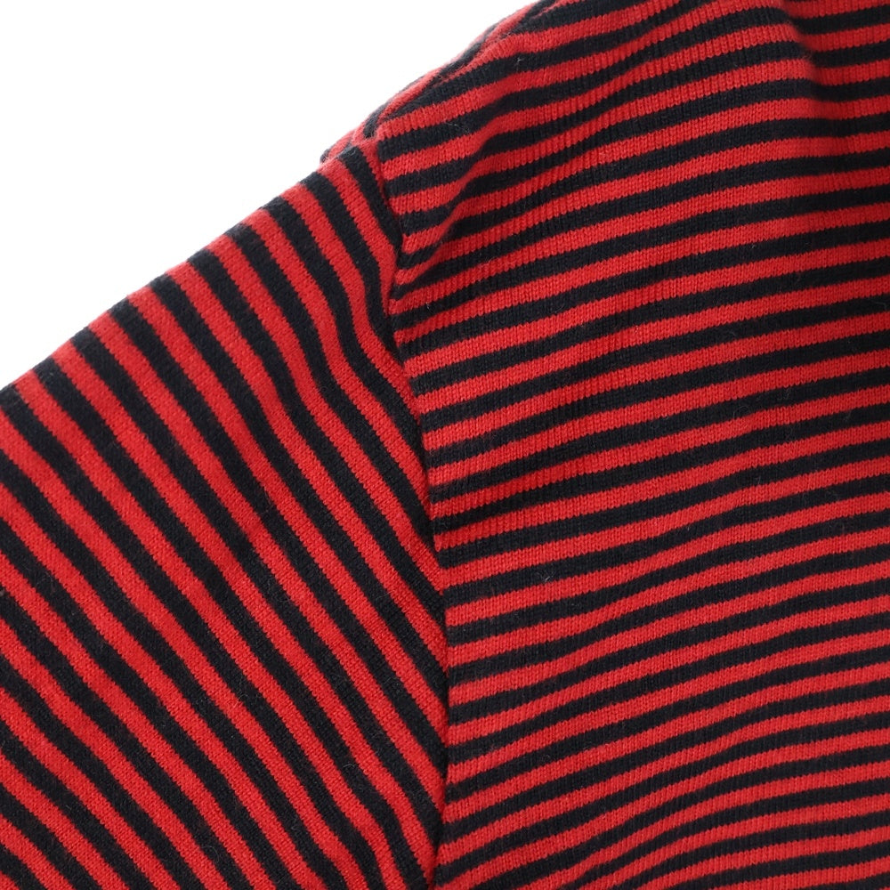 NUMBER (N)INE(ナンバーナイン) 05AW ARCHIVE HIGH STREET期 ハイストリート期 ボーダー ハイネック コットンニット セーター レッド/ブラック アーカイブ