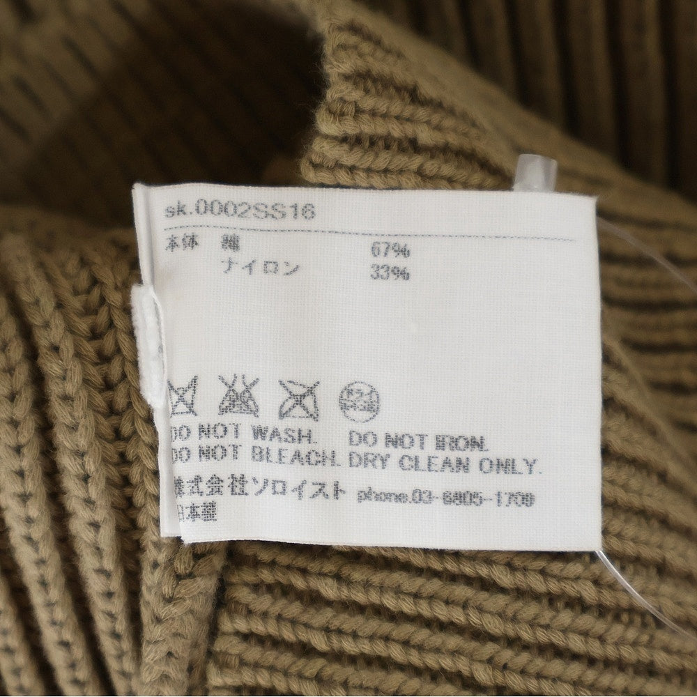 TAKAHIROMIYASHITA The SoloIst.(タカヒロミヤシタザソロイスト) 16SS モックネック コットンナイロンニット セーター ブラウン sk.0002SS16