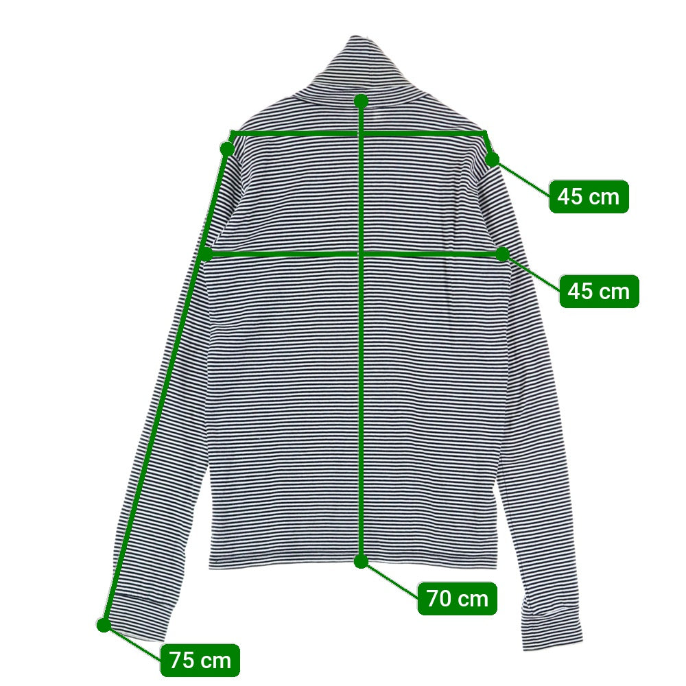 NUMBER (N)INE(ナンバーナイン) 05AW ARCHIVE HIGH STREET期 ハイストリート期 ボーダー ハイネック コットンニット セーター ホワイト/ブラック アーカイブ