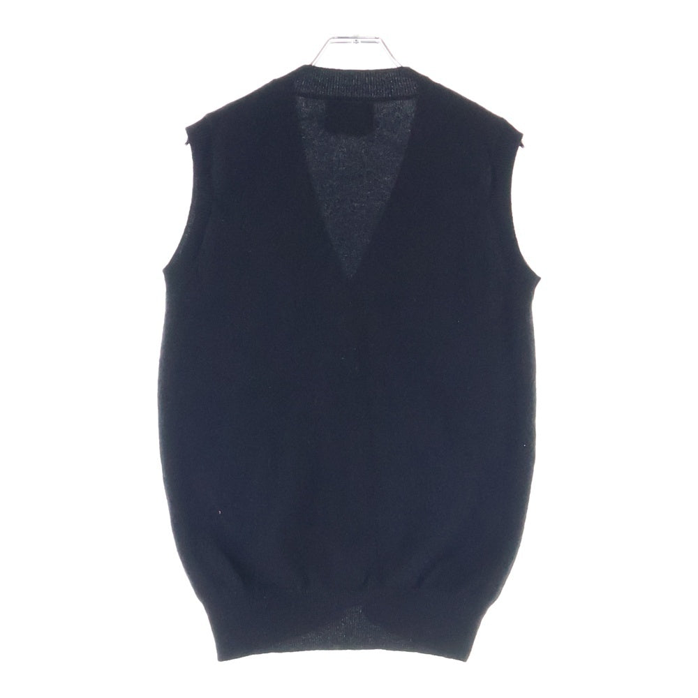 NUMBER (N)INE(ナンバーナイン) 07AW ARCHIVE LOVE GOD MURDER期 ラブゴッドマーダー期 シルクボタン 7B カシミアニット ノースリーブカーディガン ブラック アーカイブ F07-NK001