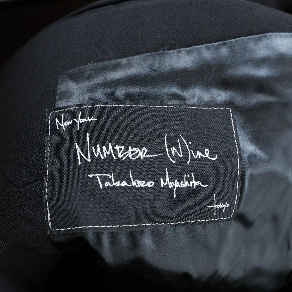 NUMBER (N)INE(ナンバーナイン) ARCHIVE フェイクボタンホール ウール 1B テーラードジャケット ブラック アーカイブ