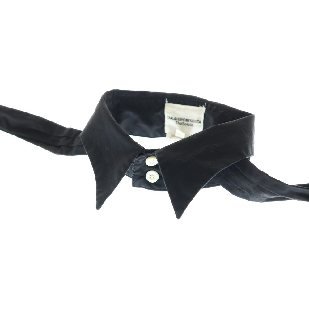 TAKAHIROMIYASHITA The SoloIst.(タカヒロミヤシタザソロイスト) 20SS ネクタイデザイン コットン デタッチャブルカラー つけ襟 ブラック sa.0014SS20