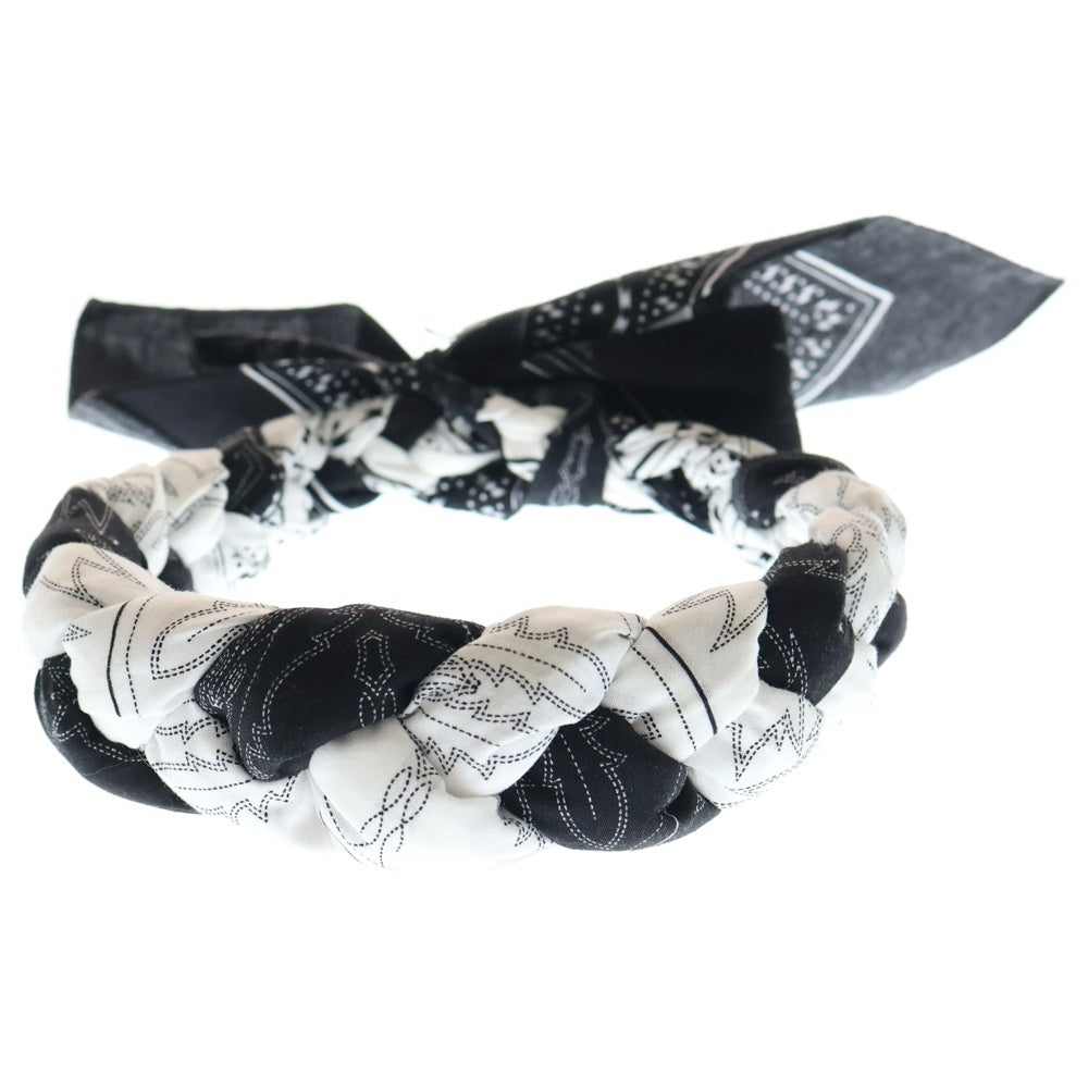 TAKAHIROMIYASHITA The SoloIst.(タカヒロミヤシタザソロイスト) 18SS ウエスタンバンダナ スカーフ ヘッドアクセサリー ブラック/ホワイト sa.0021SS18