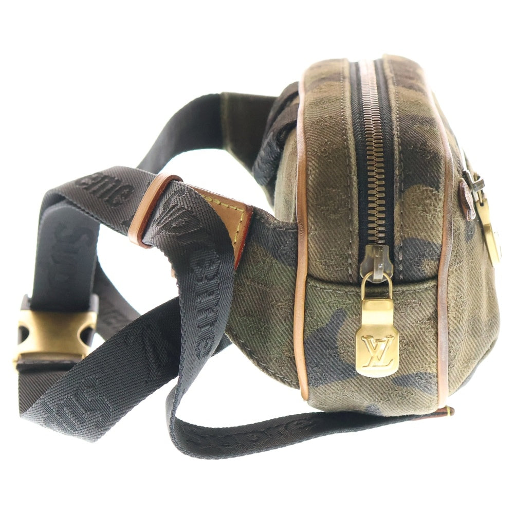 LOUIS VUITTON(ルイヴィトン) ×SUPREME シュプリーム バムバッグPM カモ柄キャンバス レザー ボディバッグ ウエストポーチ カーキ M44202 NZ2157