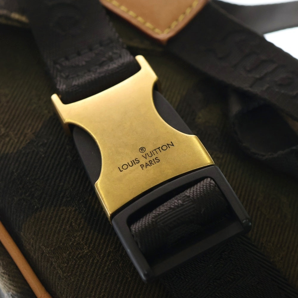 LOUIS VUITTON(ルイヴィトン) ×SUPREME シュプリーム バムバッグPM カモ柄キャンバス レザー ボディバッグ ウエストポーチ カーキ M44202 NZ2157