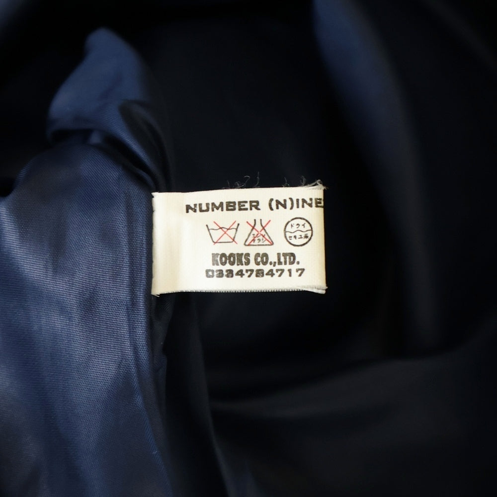 NUMBER (N)INE(ナンバーナイン) 90S ARCHIVE 青タグ 日本製 中綿 ノーカラージャケット ネイビー