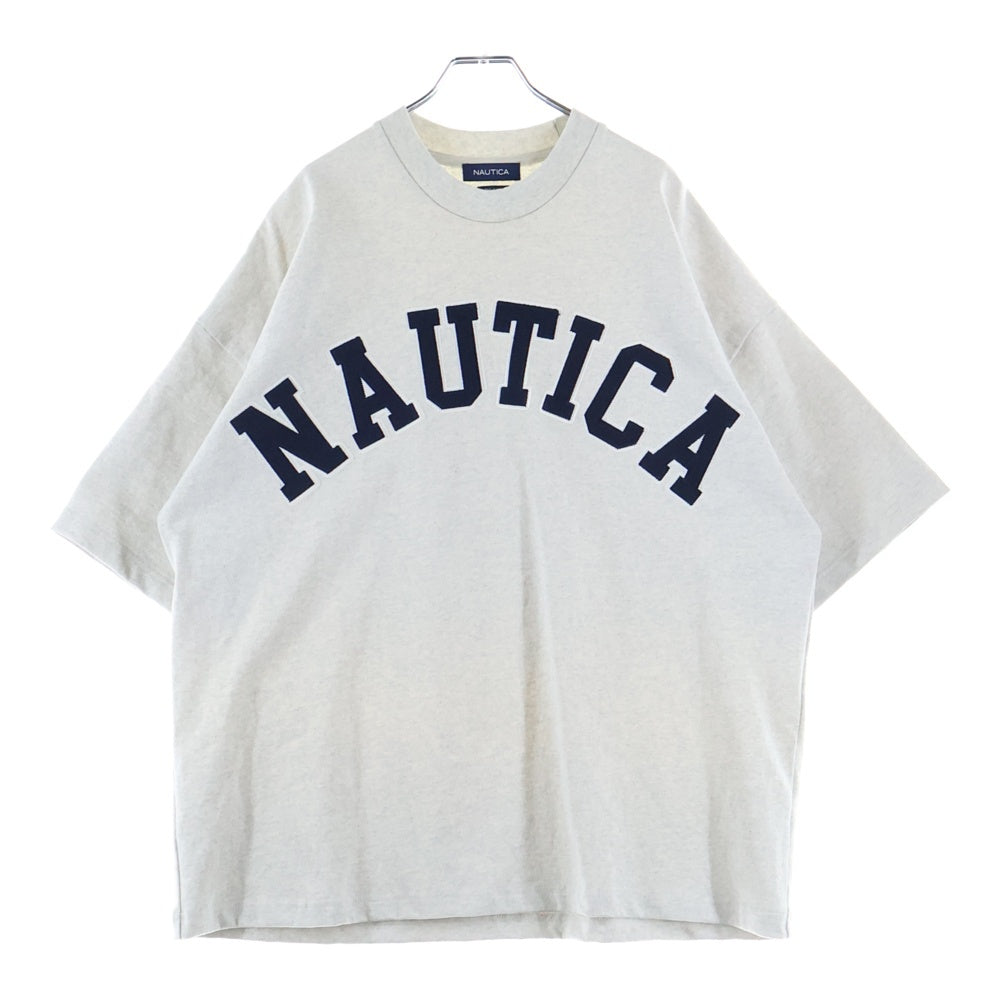 NAUTICA(ノーティカ) 21AW フロントロゴデザイン アーチロゴ クルーネック カットソー 半袖Tシャツ グレー 212-1276