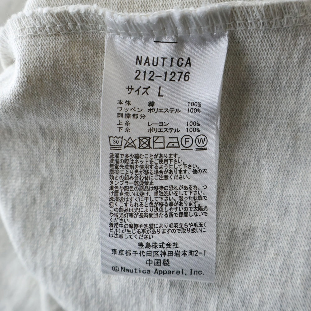NAUTICA(ノーティカ) 21AW フロントロゴデザイン アーチロゴ クルーネック カットソー 半袖Tシャツ グレー 212-1276